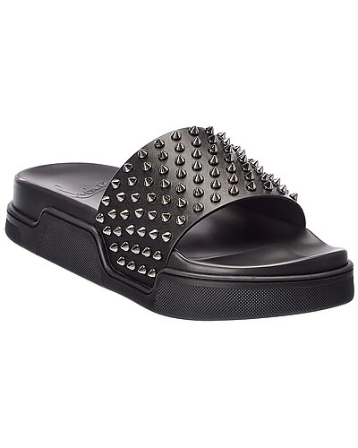 Christian Louboutin Pool Fun Leather Slide Men