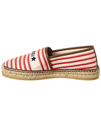 Gucci Embroidered Canvas & Leather Espadrille Men - Image 2