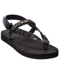 Giuseppe Zanotti Sandiego Croc-Embossed Leather Sandal Men