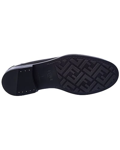 FENDI O'Lock FF Canvas & Leather Loafer Men - Image 4