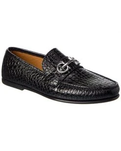 Salvatore Ferragamo Galileo Croc-Embossed Leather Loafer Men