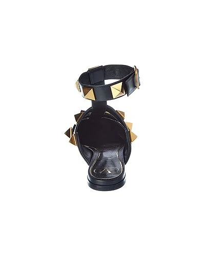 Valentino Roman Stud Leather Ankle Strap Flat Women - Image 3