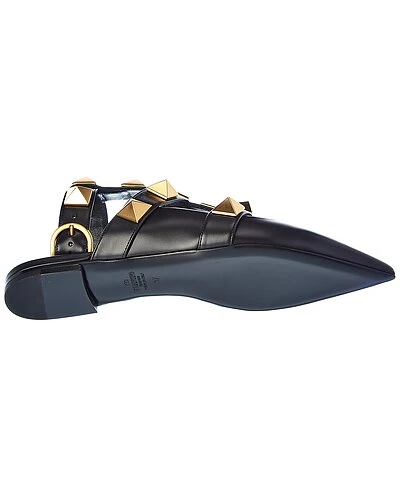 Valentino Roman Stud Leather Ankle Strap Flat Women - Image 4