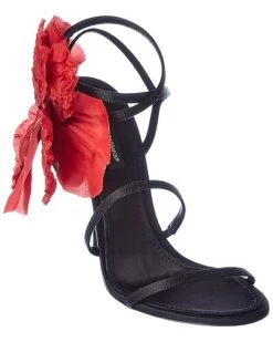 Dolce & Gabbana Silk Flower Satin Sandal Women