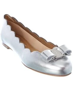 Salvatore Ferragamo Varina Metallic Leather Ballet Flat Women