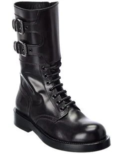 Dolce & Gabbana Leather Combat Boot Women