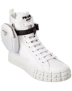 Prada Wheel Re-Nylon Gabardine High-Top Sneaker Women