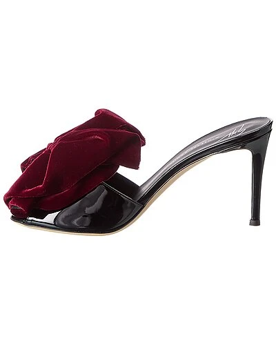 Giuseppe Zanotti Basic 85 Patent & Velvet Sandal Women - Image 2