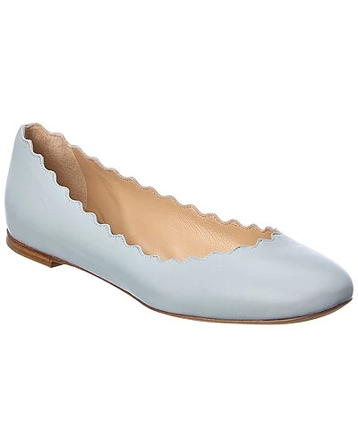 Chloé Lauren Scalloped Leather Ballerina Flat Women