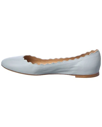Chloé Lauren Scalloped Leather Ballerina Flat Women - Image 2