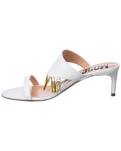 MOSCHINO Logo Lettering Leather Sandal Women - Image 2