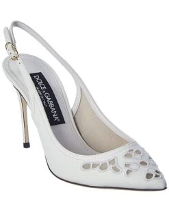 Dolce & Gabbana Embroidered Leather Slingback Pump Women