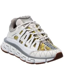 Versace Trigreca Mesh & Leather Sneaker Women