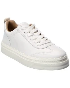 Chloé Lauren Scalloped Leather Sneaker Women