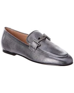 Tod's Double T Metallic Leather Loafer Women