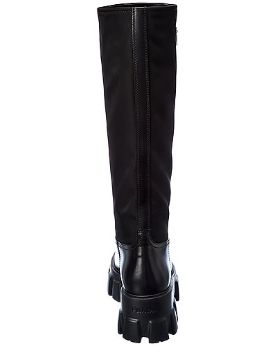 Prada Monolith Nylon & Leather Knee-High Boot Women - Image 3