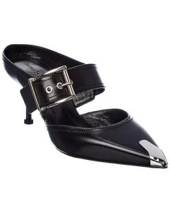 Alexander McQueen Punk Buckle Leather Mule Women