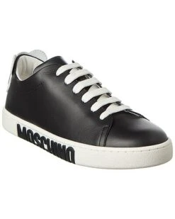 MOSCHINO Logo Print Leather Sneaker Women