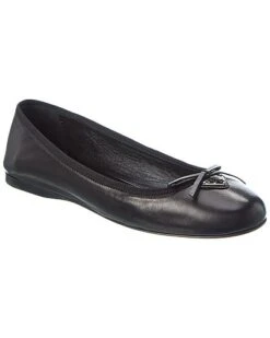 Prada Logo Leather Ballerina Flat Women