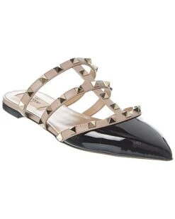 Valentino Rockstud Caged Patent Flat Women