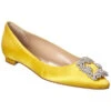 Manolo Blahnik Hangisi Satin Flat Women