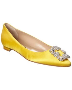 Manolo Blahnik Hangisi Satin Flat Women