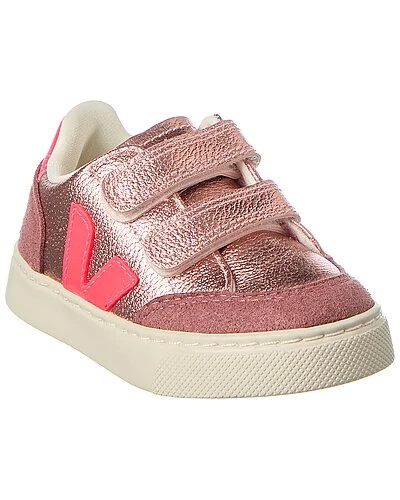 Veja Small V-12 Leather Sneaker Kids